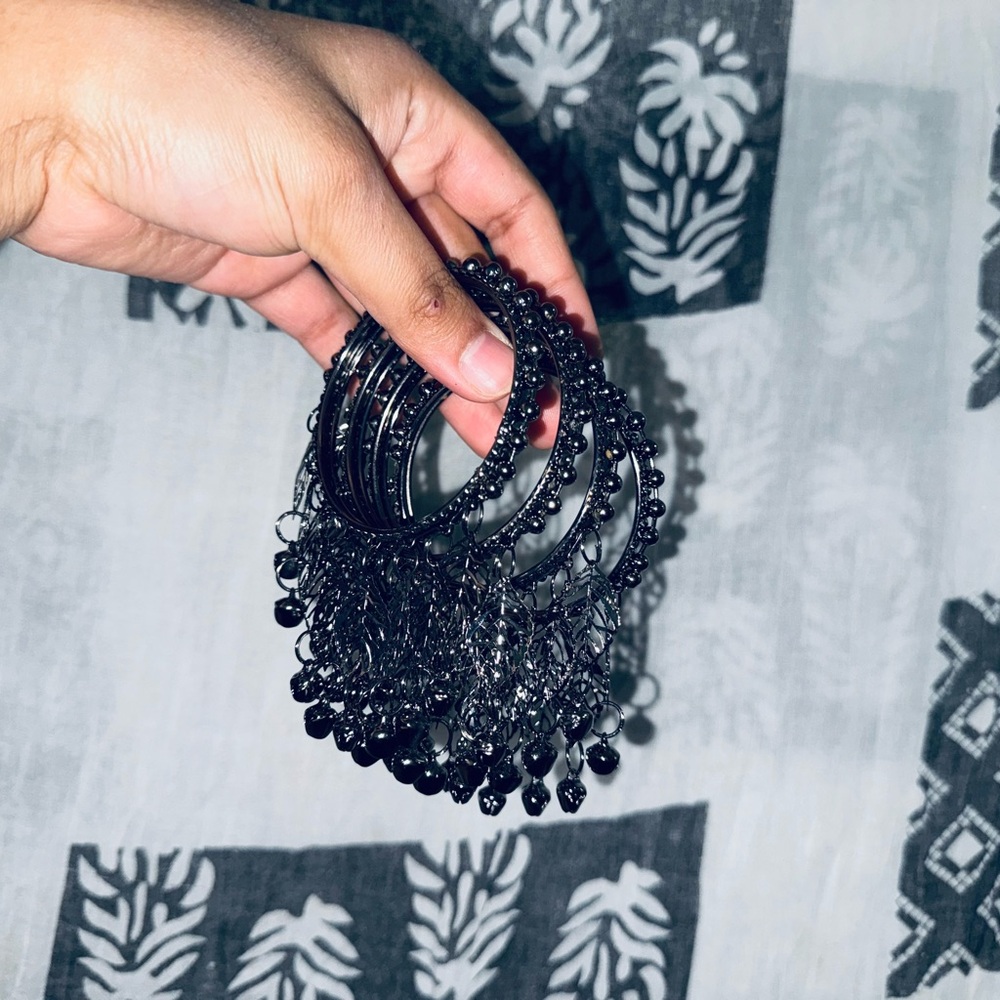 Silver Boho Leaf Charm Bangles - image 3